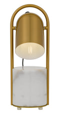 TFS TABLE LAMP 25wE27max D:200 H:390 Inline Switch WHITE BASE/ANTIQUE GOLD SHADE