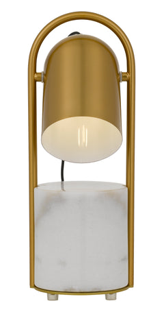TFS TABLE LAMP 25wE27max D:200 H:390 Inline Switch WHITE BASE/ANTIQUE GOLD SHADE