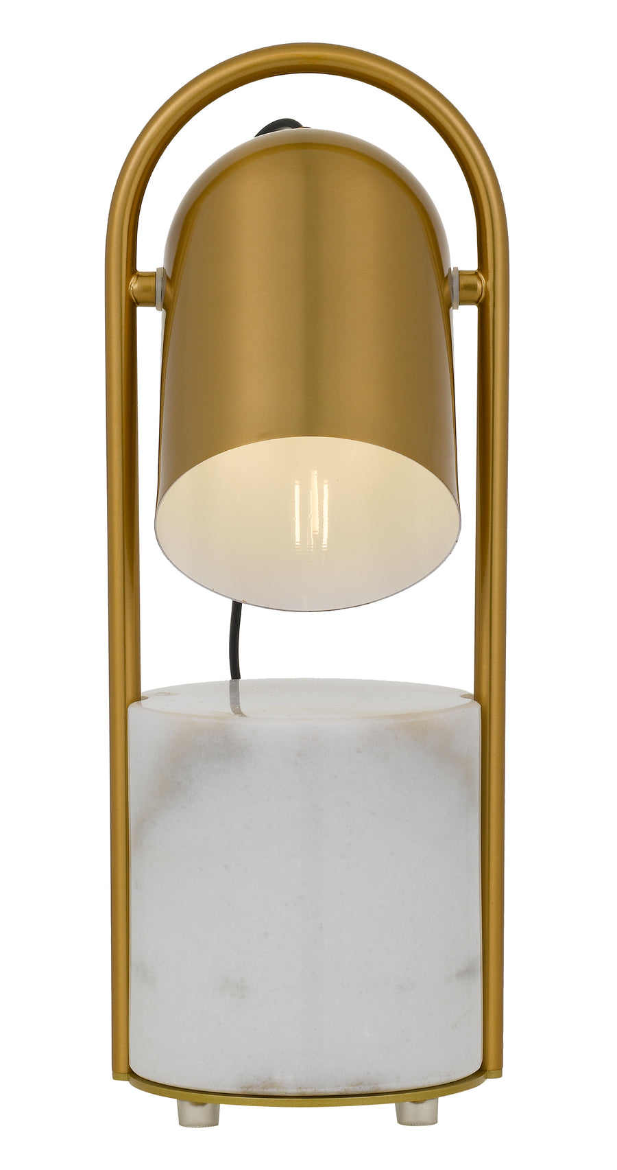 TFS TABLE LAMP 25wE27max D:200 H:390 Inline Switch WHITE BASE/ANTIQUE GOLD SHADE