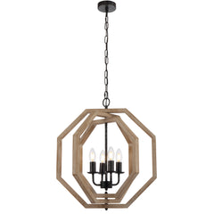 TFS 4LT PENDANT 4x25wE14max L500 W450 H500 Chain 2M BLACK / MERANTI
