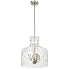 Vitamark TFS 4LT PENDANT 4x25wE14max D:380 H:420 ROD 1.5m NICKEL MAT/ CLEAR WATER STREAK