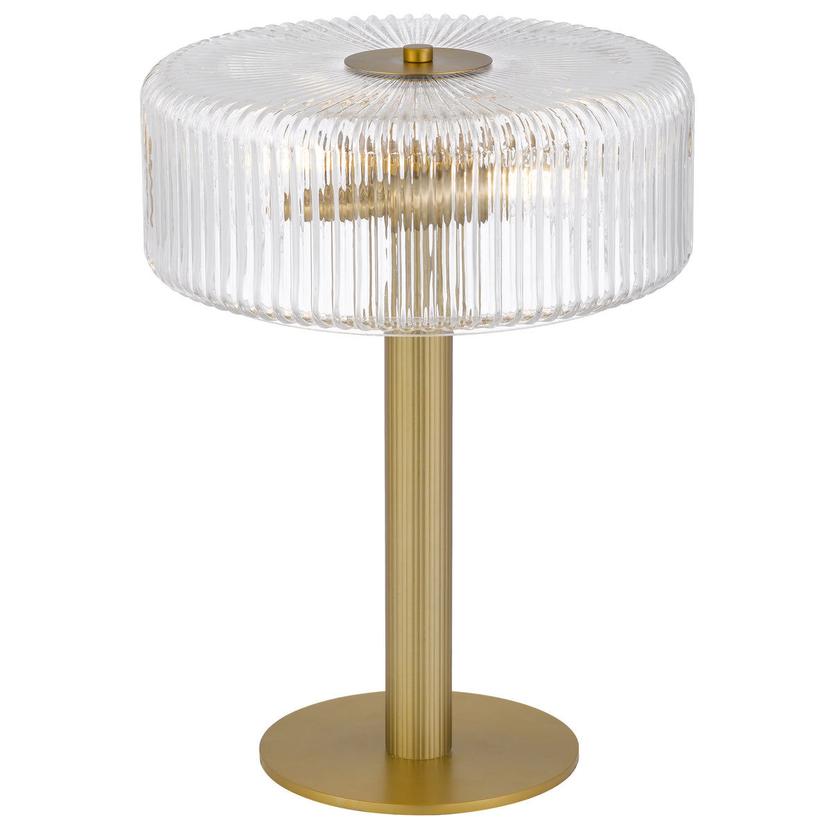 Basel TFS TABLE LAMP 2x25wE14max D300 H390 touch switch ANTIQUE BRASS / CLEAR