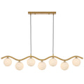 Lumowood TFS 7LT PENDANT 7x6wG9max KIT L1150 W120 H200 CAB2m ANT GOLD/ OPAL MATT