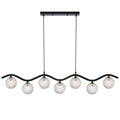 Lumolux TFS 7LT PENDANT 7x6wG9max KIT L1150 W120 H200 CAB2m BLACK / CLEAR PRISM PATTERN