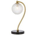 TFS TABLE LAMP 6wG9max KIT L160 W150 H350 BLACK MARBLE/ ANT GOLD/ CLEAR PRISM PATTERN
