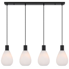Matera TFS 4 LIGHTS PENDANT 4x25wE27max D:160 H:210 TEX:2m BLACK MATT/OPAL MATT