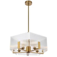 Terashade TFS 5 LT PENDANT 5x25wE14ma L560 W560 H210 rod (2*600+ 1*300) ANT GOLD / CLEAR GLASS
