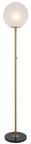 TFS FLOOR LAMP 25wE27max D:300 H:1650 BUTTON SWITCH BLCK MARBLE/ANT GOLD/ALABASTRO