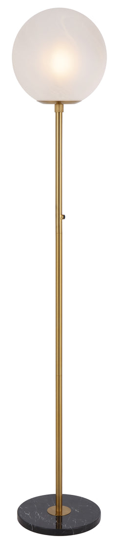 TFS FLOOR LAMP 25wE27max D:300 H:1650 BUTTON SWITCH BLCK MARBLE/ANT GOLD/ALABASTRO