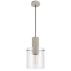 TFS 18CM PENDANT 25wE27max D180 H315 cab 2m GREY / CLEAR