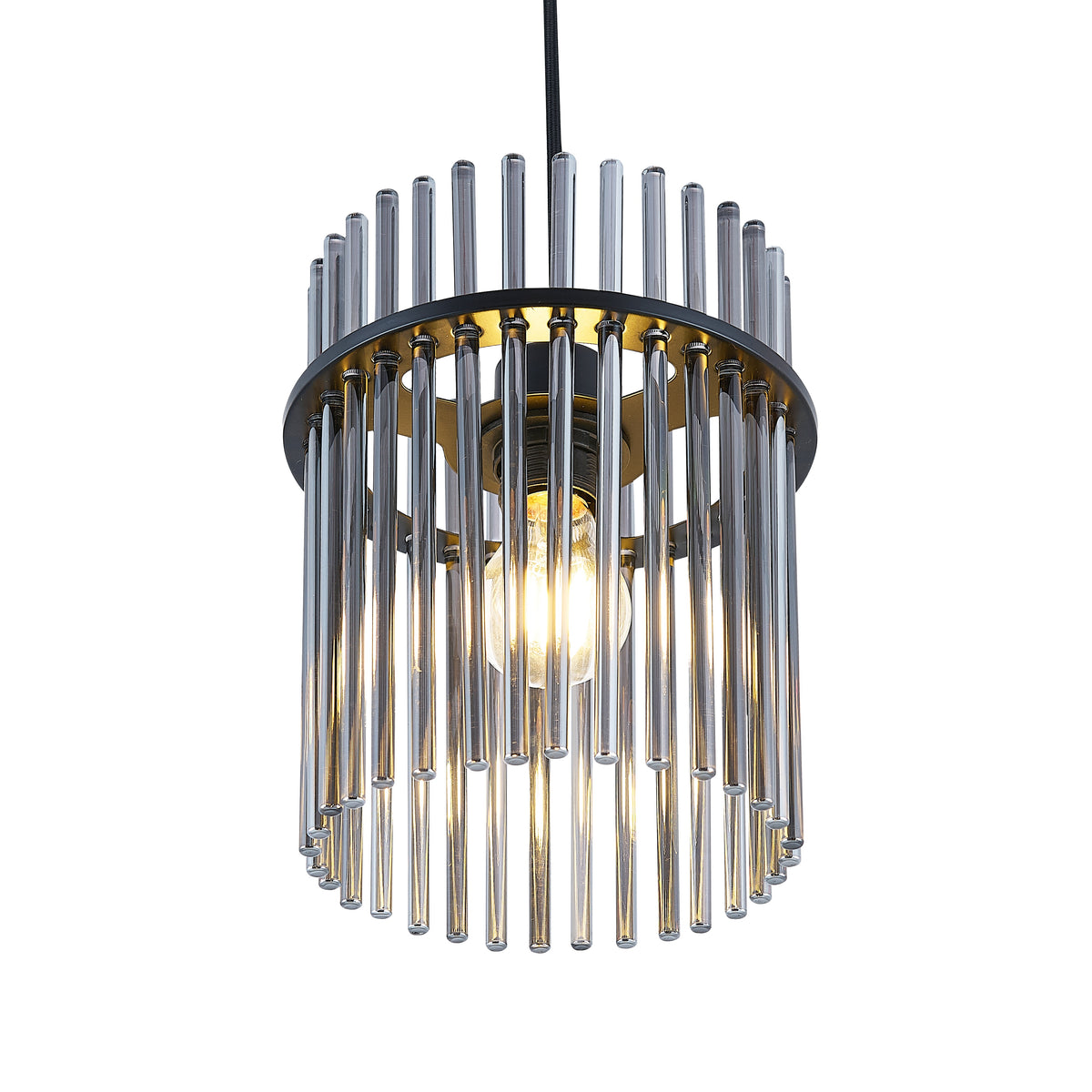 Cantostone TFS PENDANT 25wE27max D200 H260 CAB 2m BLACK MATT/ SMOKE