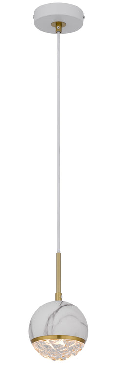 TFS 1 PENDANT 6wG9max not incl D110 cab:2m WHITE MARBLE LOOK / CLEAR