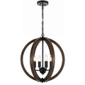 Malaga TFS 4 LT PENDANT 4x25wE14 D450 H510 CHAIN 2M BLACK MATT / TIMBER