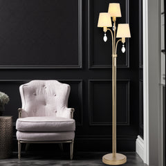 TFS 3 LT FLOOR LAMP 3x25wE14max L340 H1560 ANT SILVER/CREAM/CRYSTAL