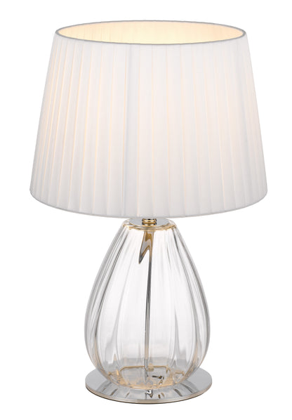 TFS TABLE LAMP 25wE27max D:290 H:450 Inline Switch CHROME/CLEAR/IVORY