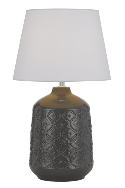 TFS CERAMIC TABLE LAMP 25wE27max H:535 D:300 GREY/WHITE