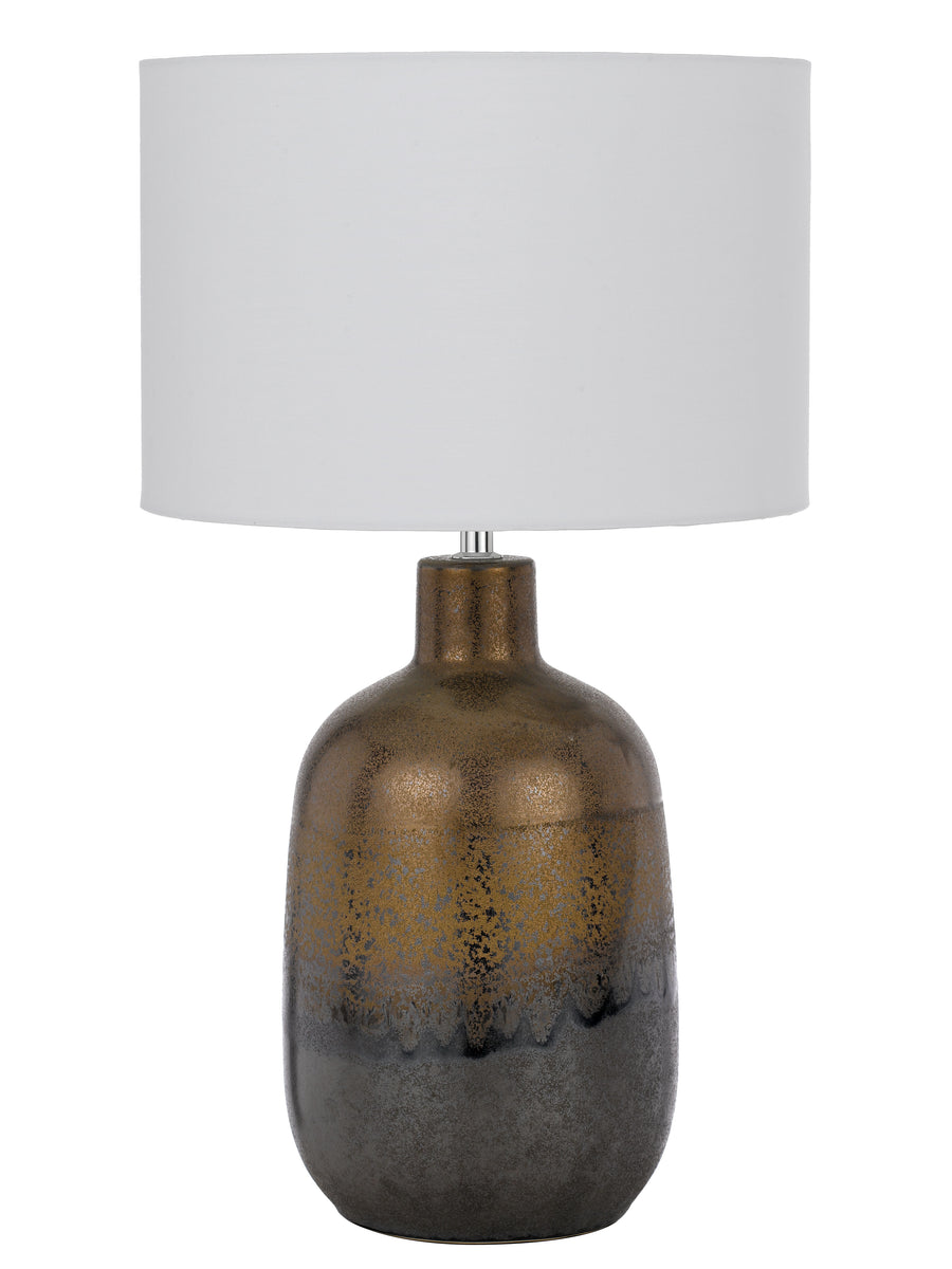 TFS CERAMIC TABLE LAMP 25wE27max D:300 H:535 line switch RUSTIC / WHITE