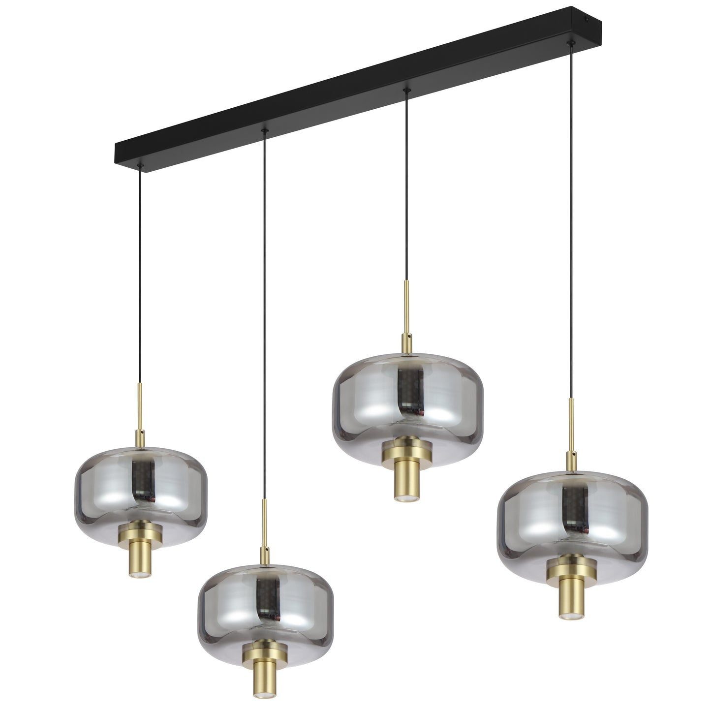 Cadiz TFS Bar Pendant Light – Dimmable 4x8W LED, Gold & Smoke