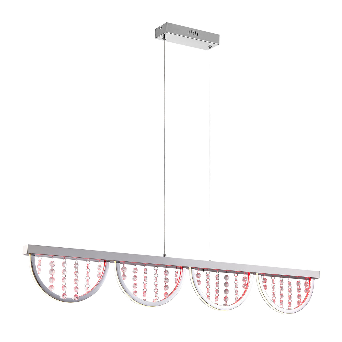 TFS PENDANT 24wLED 4000K cab2m DIM+RGB BY RMTE H170 L120 W80 2700LM CHROME/CRYSTAL
