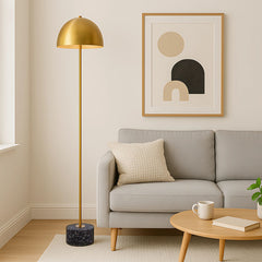 TFS FLOOR LAMP 2x25wE27max D:300 H:1500 cable2.0 foot swt BLACK TERRAZZO/ANT GOLD
