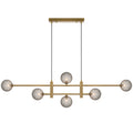 Varese TFS 6LT PENDANT 6x6wG9max KIT L1300 W120 H355 CAB2m ANT GOLD/ SMOKE TEAR PATTERN