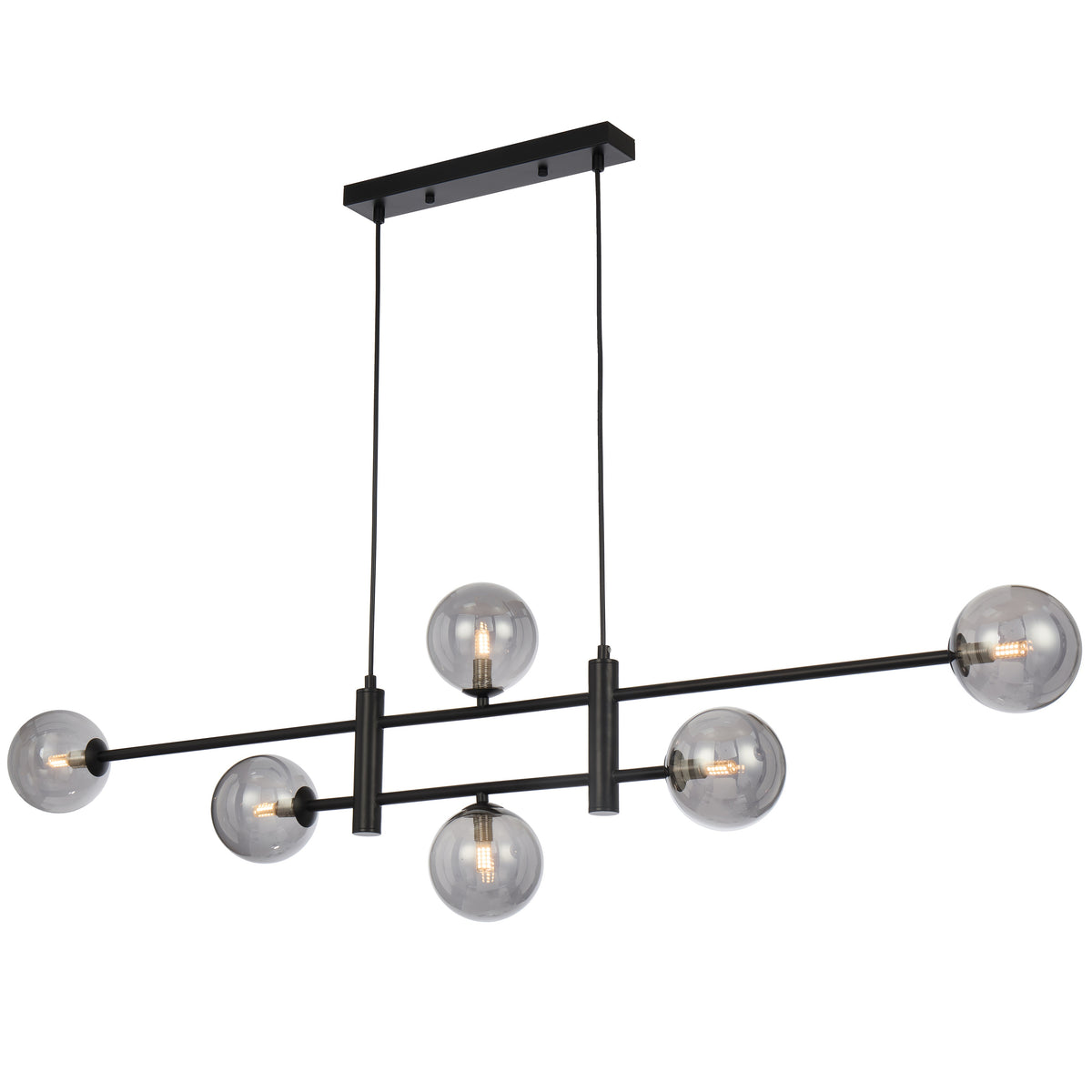 Aosta TFS 6LT PENDANT 6x6wG9max KIT L1300 W120 H355 CAB2m BLACK / SMOKE