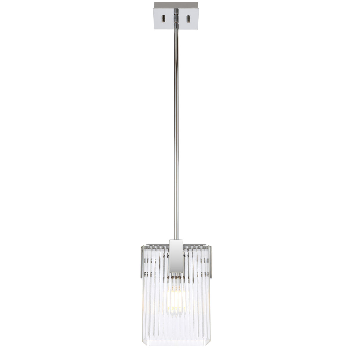 Zanomont TFS 1 LT PENDANT 25wE27max L180 W180 H250 rod (2*600+ 1*300) CHROME / CLEAR GLASS