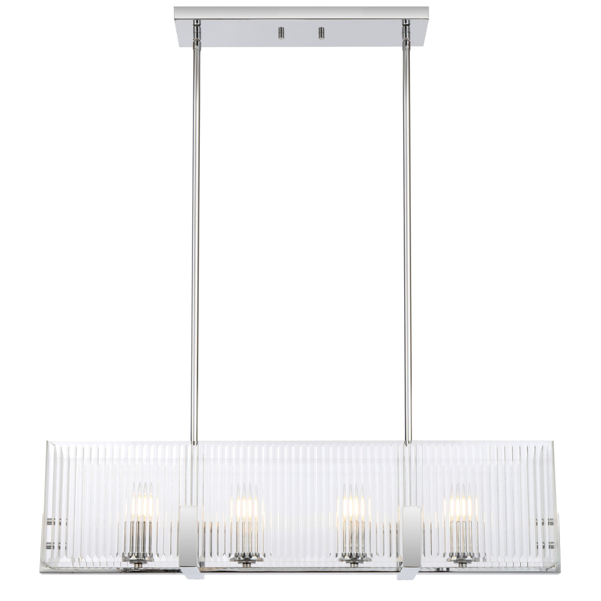 Teramont TFS 4 LT PENDANT 4x25wE14ma L860 W180 H210 rod (2*600 +1*300) CHROME/CLEAR GLASS