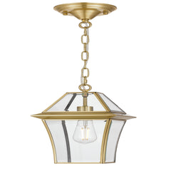 RYE PE20-BRS Brass & Clear Glass Pendant Light