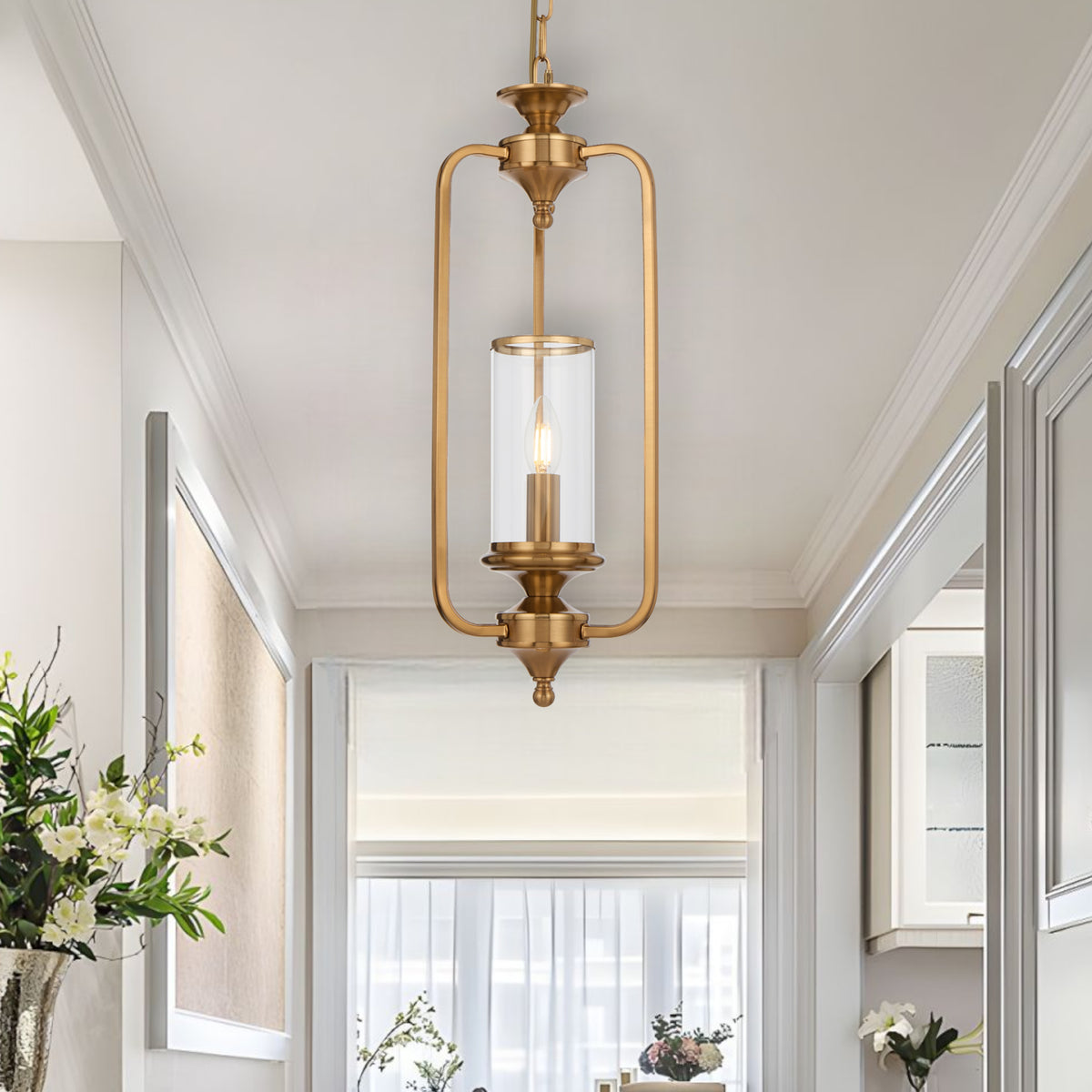 Ancona TFS 1LT PENDANT 25wE14max D210 H540 chain 2m COPPER / CLEAR GLASS