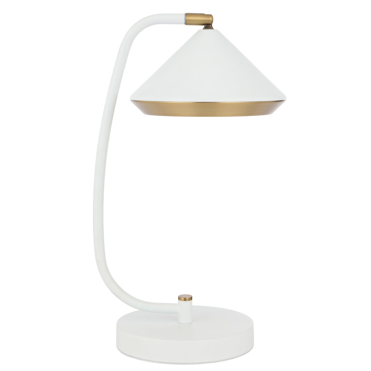 TFS TABLE LAMP 6wG9max L280 W200 H430 inline switch WHITE MATT/YELLOW BRASS