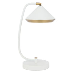 TFS TABLE LAMP 6wG9max L280 W200 H430 inline switch WHITE MATT/YELLOW BRASS