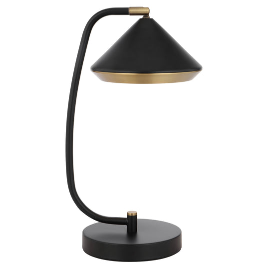 TFS TABLE LAMP 6wG9max L280 W200 H430 inline switch BLACK MATT/YELLOW BRASS