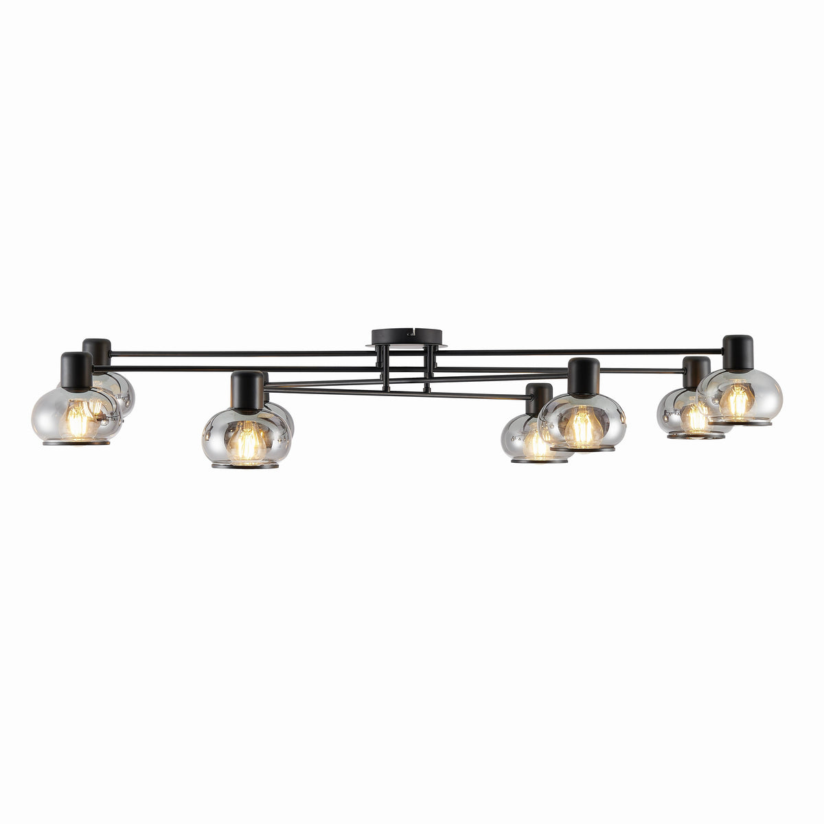 TFS 8 LT CTC 8x25wE27max L:1200 W:540 H:210 BLACK MATT/ SMOKE GLASS