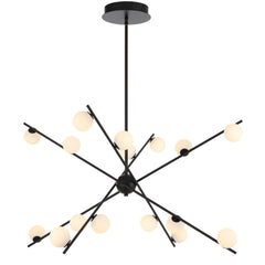 TFS 16 LT PENDANT 16x3wLED D970 H360 TRIAC-DIM ROD 2*600+ 1*300 BLACK / OPAL MATT