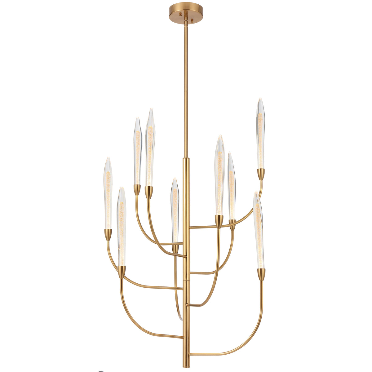 TFS 9 LTS LED PENDANT 9*3wLED 3000K D:500 H:1030 ROD NON-DIM ANT GOLD / CRYSTAL