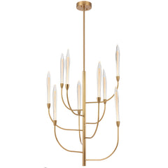 TFS 9 LTS LED PENDANT 9*3wLED 3000K D:500 H:1030 ROD NON-DIM ANT GOLD / CRYSTAL