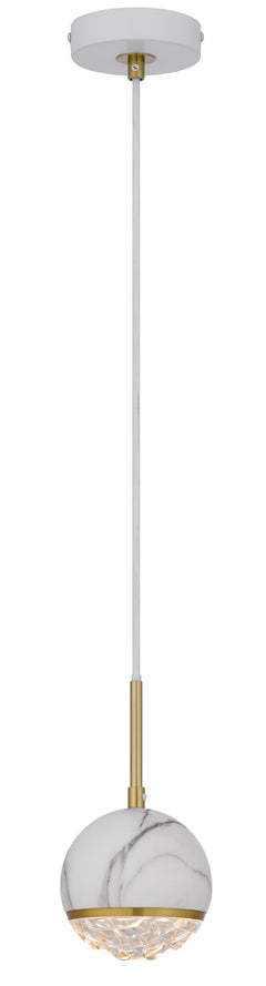 TFS 1 PENDANT 6wG9max not incl D110 cab:2m WHITE MARBLE LOOK / CLEAR