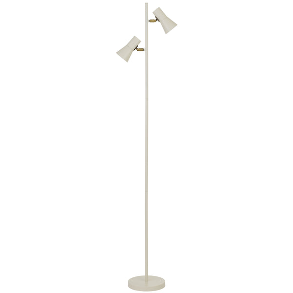 Valencia TFS FLOOR LAMP 2x6wGU10max 294x205x1530 FOOT SWT BEIGE SATIN/BRASS/WHITE INSIDE