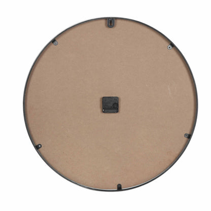 Metal wall clock face and distressed white finish