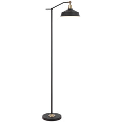 TFS FLOOR LAMP 25wE27max L440 W250 H1500 FOOT SWTCH BLACK MATT/ ANT BRASS