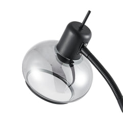 TFS FLOOR LAMP 25wE27max L:560 W:250 H:1350 TOGGLE SWT BLACK MATT/ SMOKE GLASS