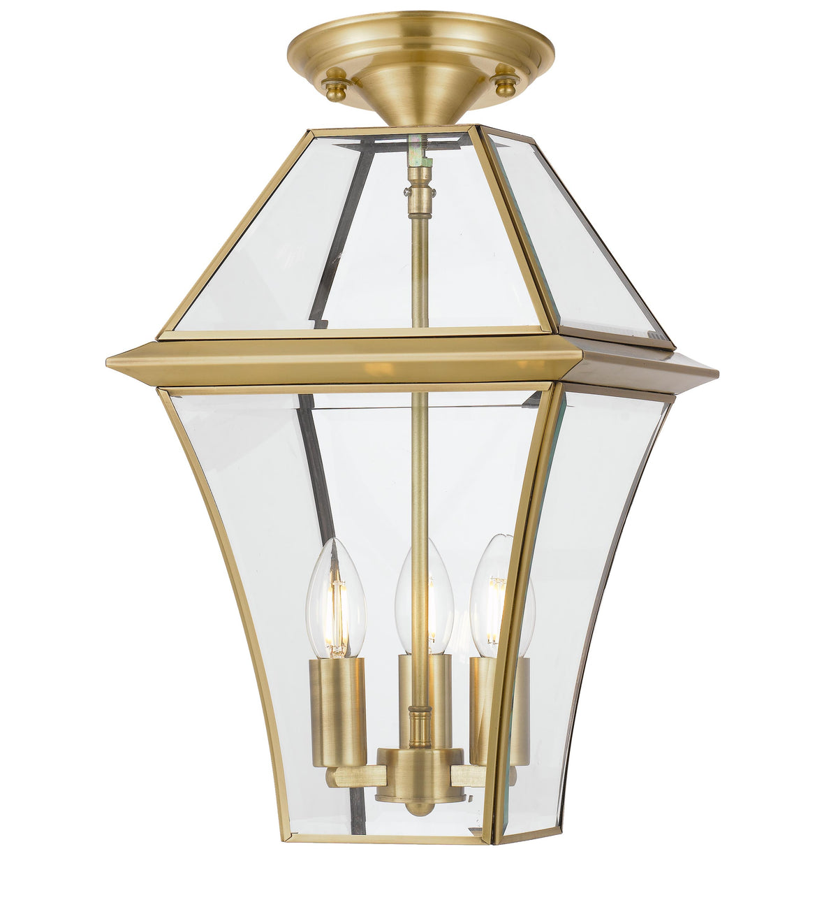 TFS 27 PENDANT 25wE14max L:275 H:400 - IP43 BRASS/CLEAR ROD:300mm + CHAIN:1000