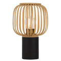 TFS OVAL TABLE LAMP 25wE27max D170 H290 inline swt BLACK / NATURAL BAMBOO