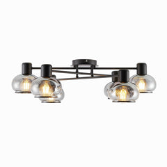 TFS 6 LT CTC 6x25wE27max L:700 W:430 H:190 BLACK MATT/ SMOKE GLASS