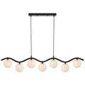 Vitastone TFS 7LT PENDANT 7x6wG9max KIT L1150 W120 H200 CAB2m BLACK / OPAL MATT