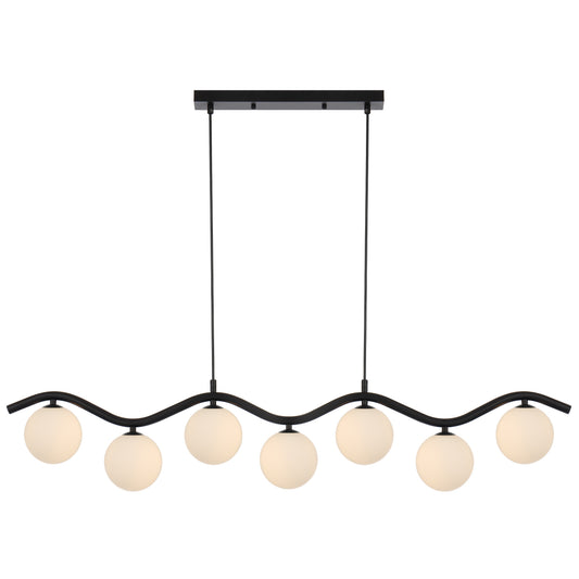 Vitastone TFS 7LT PENDANT 7x6wG9max KIT L1150 W120 H200 CAB2m BLACK / OPAL MATT