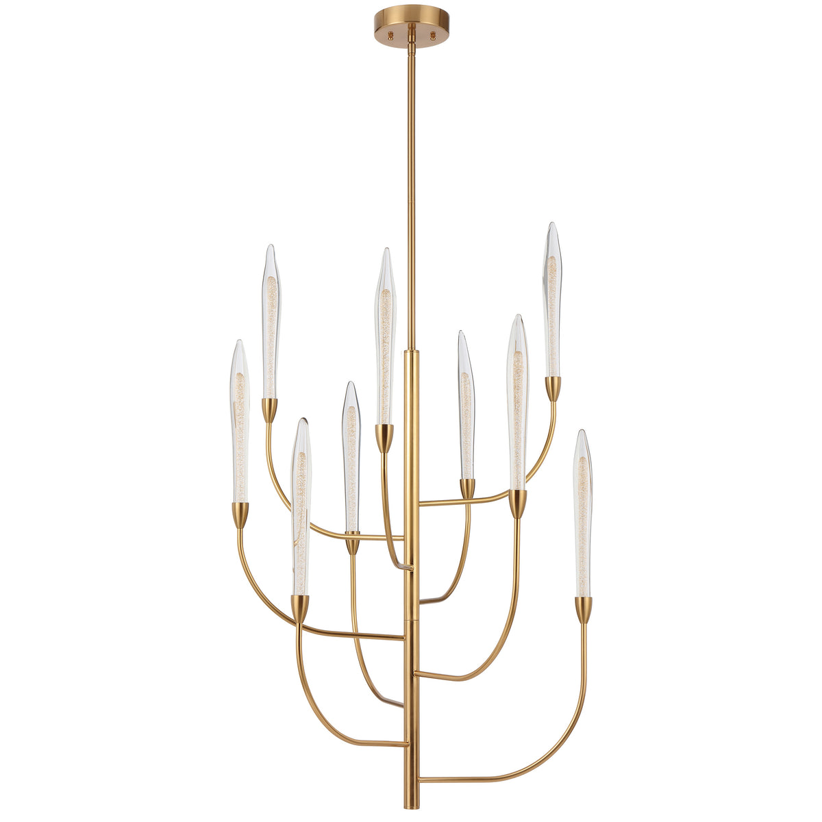 TFS 9 LTS LED PENDANT 9*3wLED 3000K D:500 H:1030 ROD NON-DIM ANT GOLD / CRYSTAL
