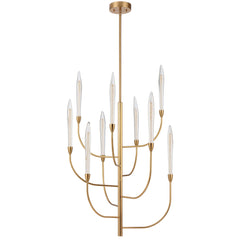 TFS 9 LTS LED PENDANT 9*3wLED 3000K D:500 H:1030 ROD NON-DIM ANT GOLD / CRYSTAL