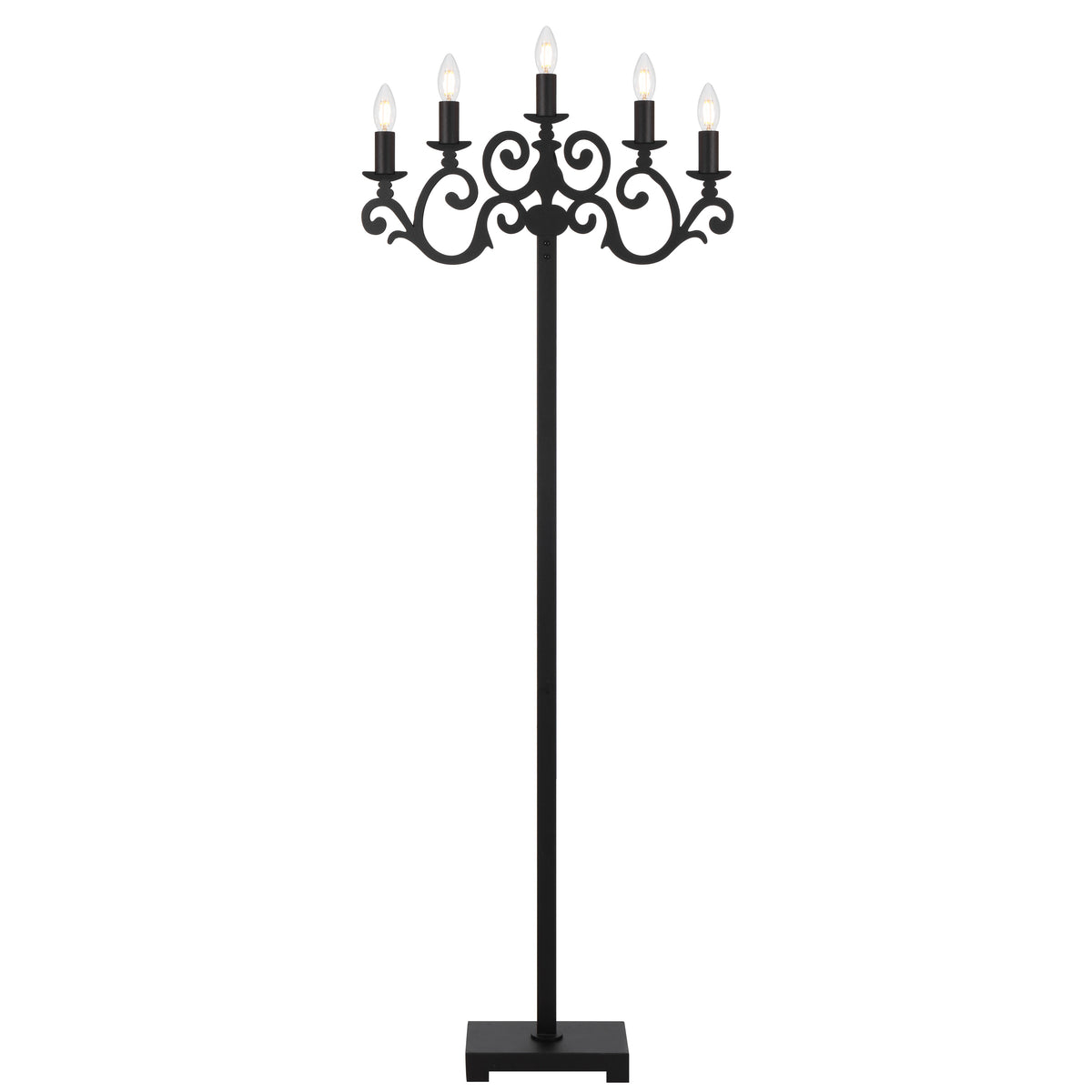 TFS FLOOR LAMP 5x25wE14max L570 W150 H200 FOOT SWTCH BLACK TEXTURED